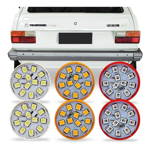 Kit 6 Lampada Led Para Lanterna Gol Bx Gt 1980 81 82 A 1986