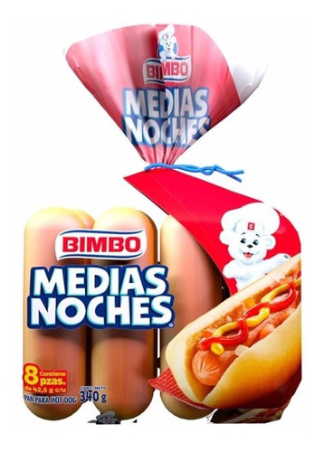 Pan Para Hot Dogs Bimbo Medias Noches 10 Bolsas | Envío gratis