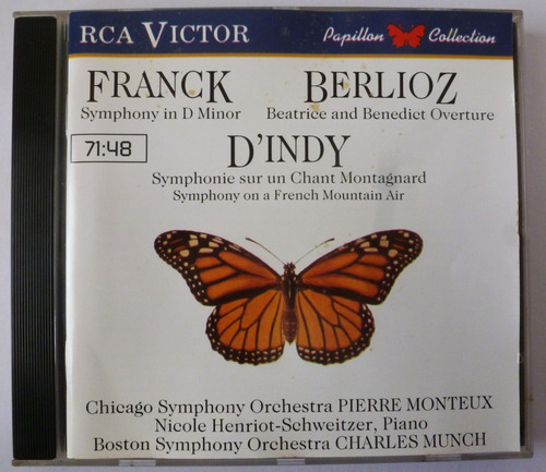 Cd Franck Sinfonía  Berlioz D' Indy Monteux Munch Rca  (ff)