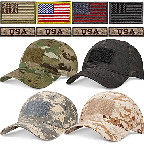 Gorra Militar Táctica Con Parche De Bandera Ee.uu.