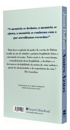 Livro Noites Azuis De Joan Didion Capa Mole Em Português Editora Harpercollins