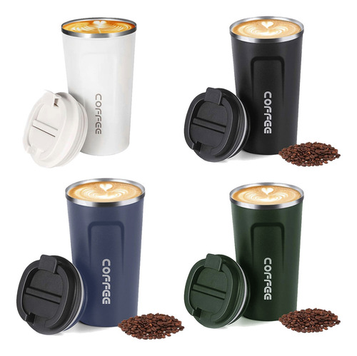 Vaso Térmico Café, 510 Ml Hermético Acero Inox, C/tapa 13600 Verde