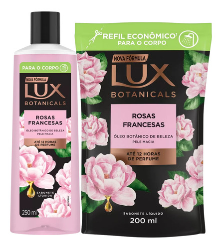 Kit Sabonete Líquido Lux Rosas Francesas 250ml + Refil 200ml