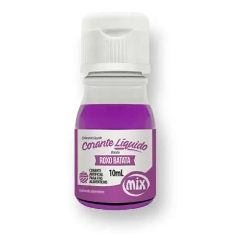 Corante Líquido Roxo Batata Com 10ml Mix