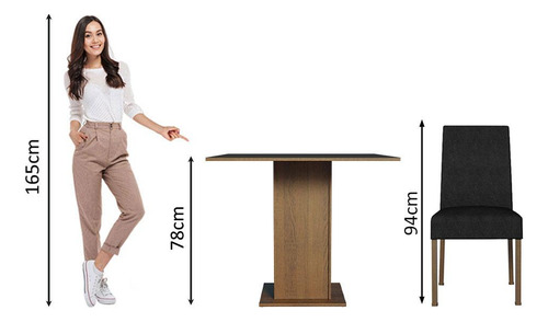 Juego De Comedor Mesa Y 4 Sillas Madesa Oxford Karina Mn