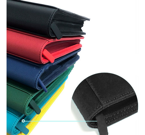 Encadernador De Cartão De 9 Bolsos Com Zíper Totalmente Fech