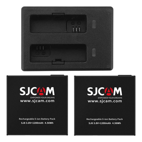 Set 2 Baterias 1200mah Y Cargador Para Cámara Sjcam Sj8