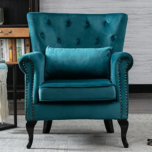 Mueble - Kmax Velvet Club Chair Tufting Throne Chair Mid Cen