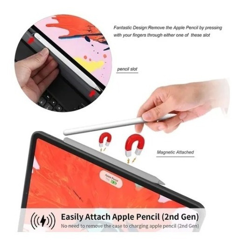 Imagen 6 de 8 de Funda Con Teclado Esp + Touchpad Para iPad Pro 12.9 Chip M1
