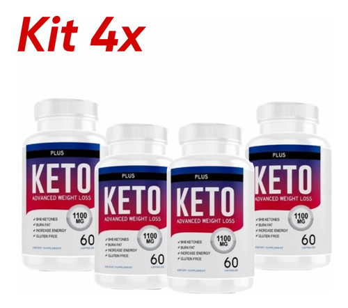 Kit Keto Plus 60 Caps - 4 Frascos