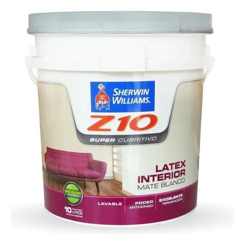 Z10 Pintura Latex Interior Mate X 10lts Sherwin Serrentino