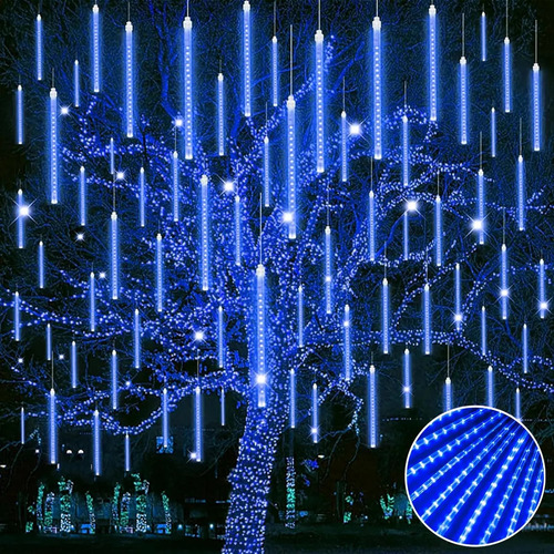 Serie Navideña Meteoros Led 3 Metros 288led Blanca O Colores Luces Azul