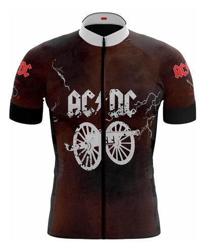 Camisa Acdc Ciclismo Bike Tour Preta Ciclismo Rock Top