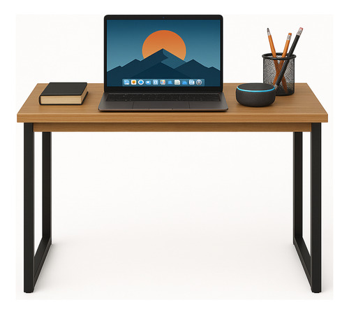 Mesa Escritório 90cm Mdf Aço Moderna E Funcional