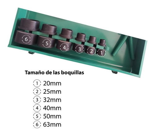 Termofusora Electrica 800w Valija 6 Boquillas Fusion Caño