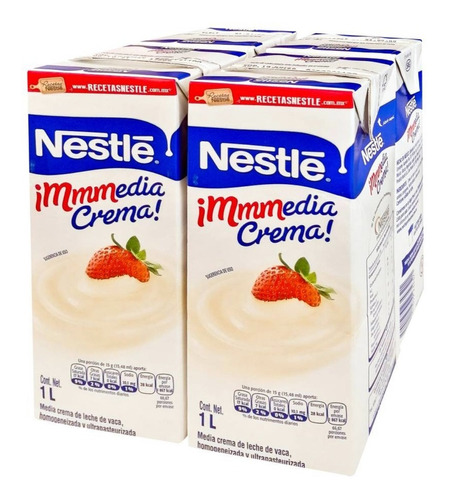 Media Crema Nestlé 4 Pzas De 1 L