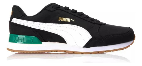 Tênis masculino Puma ST Runner 75 Years Bdp cor puma black/warm white/archive green - adulto 40 BR