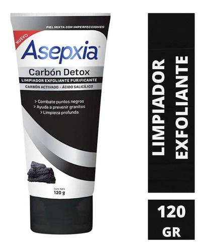 Asepxia Limpiador Exfoliante Carbon Detox X 120 Gr