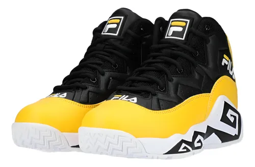 Tenis fila negro con amarillo sale