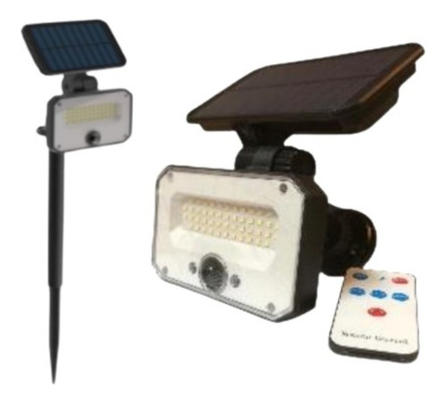 Foco Solar P/ Jardin 10w C/ Sensor Mov Control 6000k Sol_063