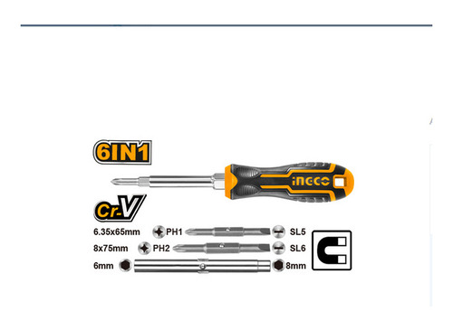 Juego De Destornilladores 6 En 1  Ingco