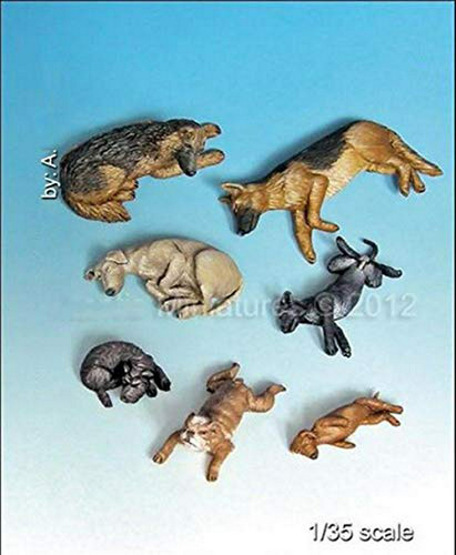 Chang Assembly Unpainted Scale 1-35 The Animal Set Dogs Pupp