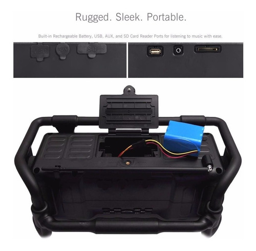 Pyle Parlante Portátil Resistente Bluetooth Aux 100 Watts
