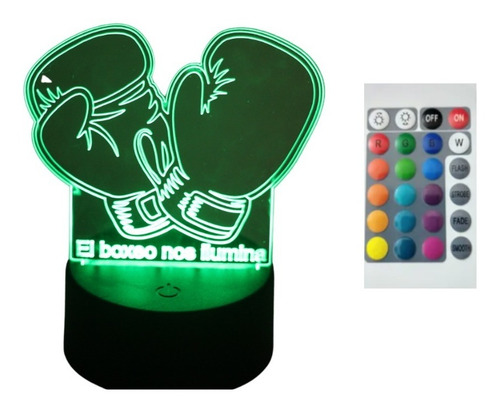 Lámpara Led El Boxeo Nos Ilumina. 16 Colores. Personalizable