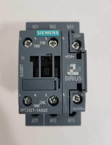 Contactor Trifasico 32a Ac3 220vac 1na+1nc 3rt2027-1an20