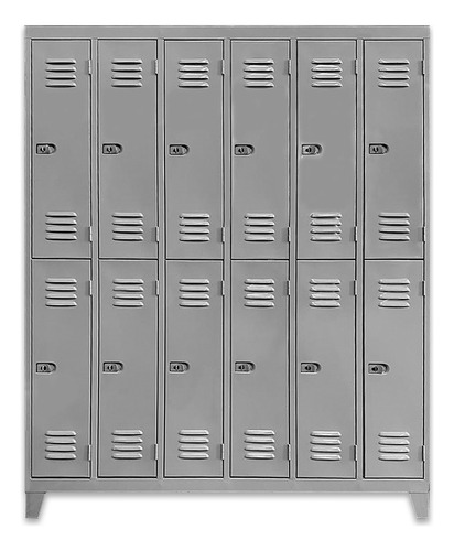 Guardarropas Locker Metalico Personal Vestuario 12 Puertas Color Gris
