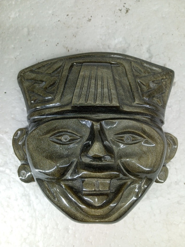 Sonriente Totonaca Mascara Piedra Artesania Arqueologica Re
