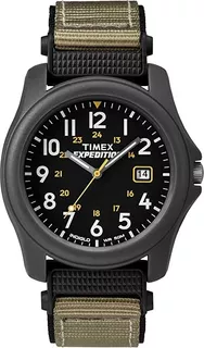 Reloj Hombre Timex Con Luz Indiglo 39 Mm Wr 50m T425719j Color de la correa Verde Color del bisel Negro Color del fondo Negro
