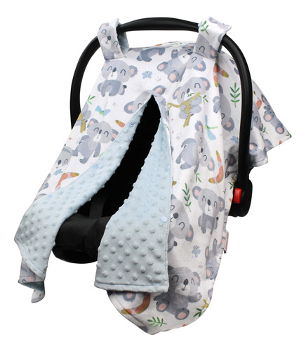 Top Tots Deluxe Minky Cor Seat Canopy Para Bebé O Niña, Koal