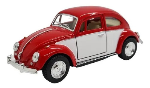 Miniatura Metal Volkswagen Fusca Vermelho Branco 1967 057d73