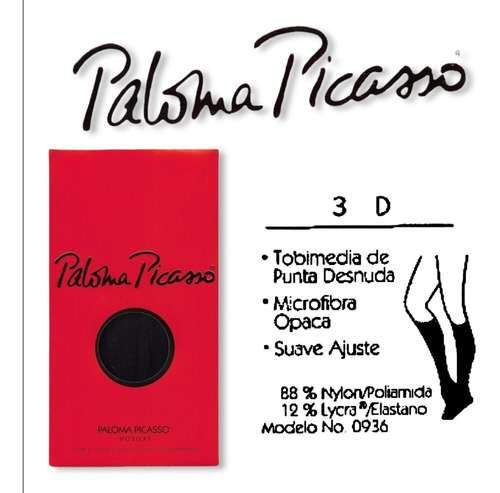 Tobimedias Paloma Picasso 3 D Black Pack 3 Piezas Unitalla