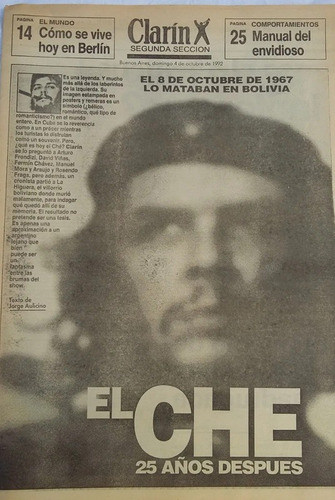 Suplemento Clarin El Che Guevara 5 Carillas 1992 - Bambino V