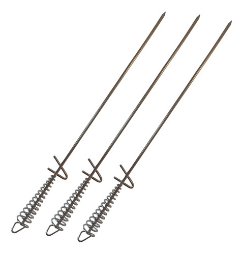 X3 Pinche Brochette Espada Parrilla Asado 50cm Acero Cromado