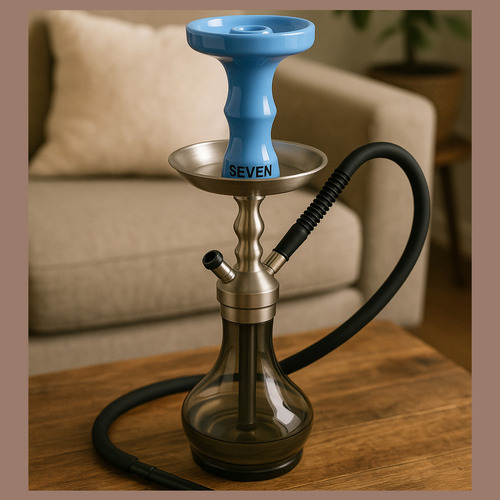 Rosh De Narguile Narga Narguilé Ceramica Seven Tradicional Cor Narguilhe Rosh Completo Azul Claro