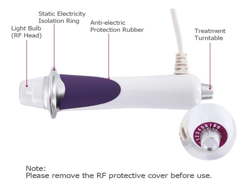 Derma Wand Alta Frequência Facial Microcorrente Anti-idade