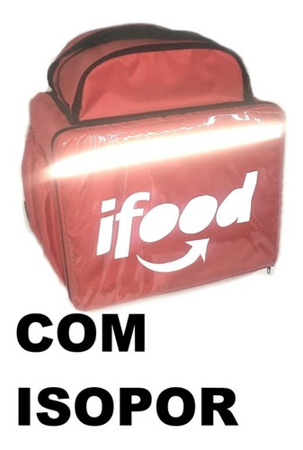 Kit 2mochila Ifood Delivery 45 Lts Vermelha + 1 Caixa Isopor
