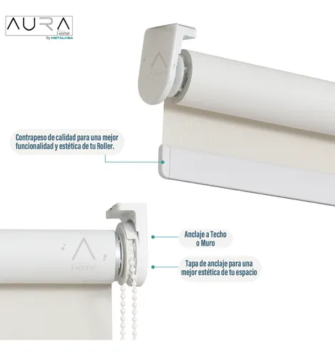 Cortina Roller Blackout Aura Beige 150x165 Cm