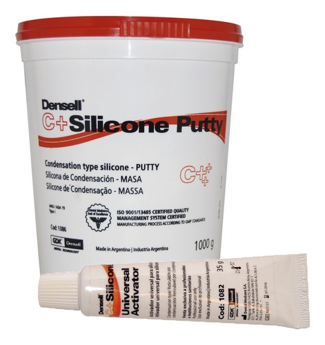 Kit Silicona Putty + Activador Densell Condensación Dental 