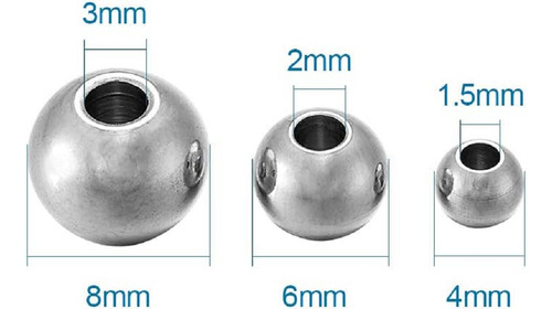 Bolitas Pasantes 6mm Acero Quirúrgico Níquel X50 Separadores