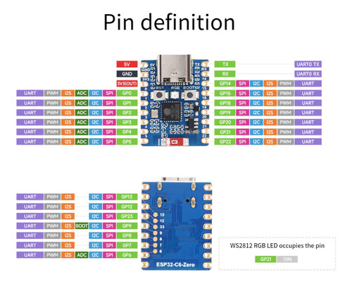 Xt Placa De Desarrollo Esp32 C6 Zero M, Wifi 6, Módulo