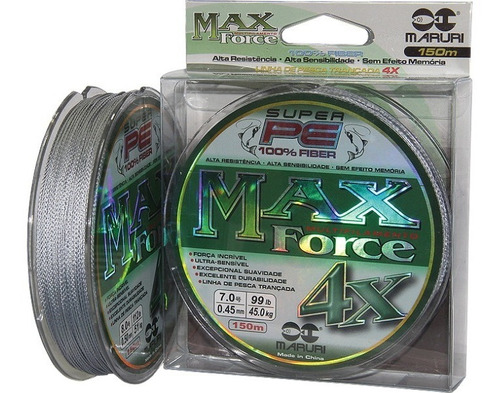 Linha Multifilamento Maruri Max 4x - 0,18mm 150m 21lb Cinza