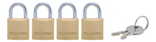 4 Pack Candado De Laton Master Lock Color Dorado