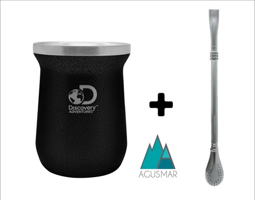 Mate Térmico Discovery Acero Inoxidable  + Bombilla Ac. Inox