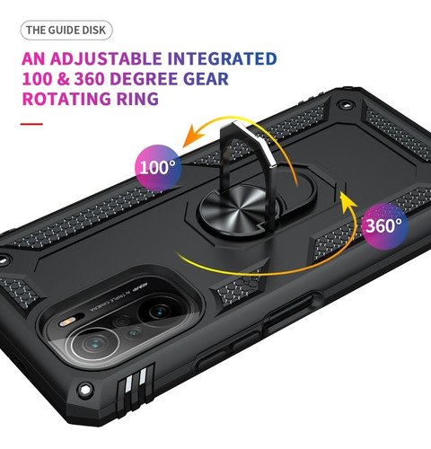 Imagen 5 de 5 de Xiaomi Poco F3 Carcasa Antishock Armor Anillo