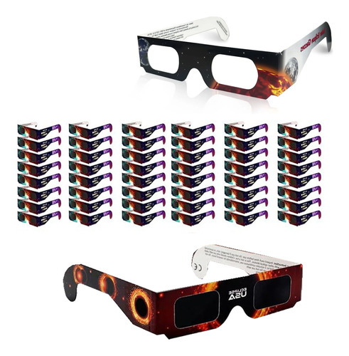 5 Pack Lentes Gafas Eclipse Solar Certificado Ce Iso Ver Sol