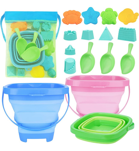 Juego De Cubos Y Palas De Arena Plegables Para Niños